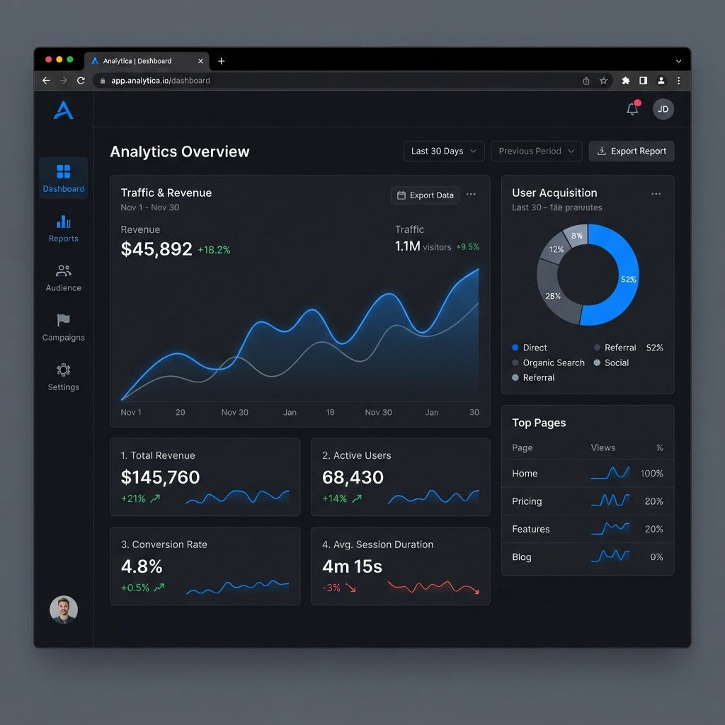 داشبورد آنالیتیکس